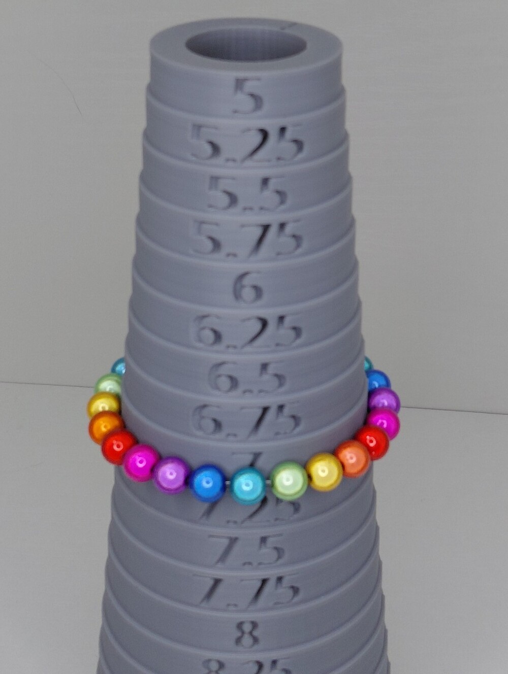 Handcrafted Colorful Rainbow Beaded Stretch Bracelet - Multi-Color 7 Inch - Picture 2 of 6